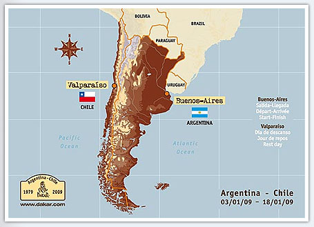 Parcours Dakar 2009